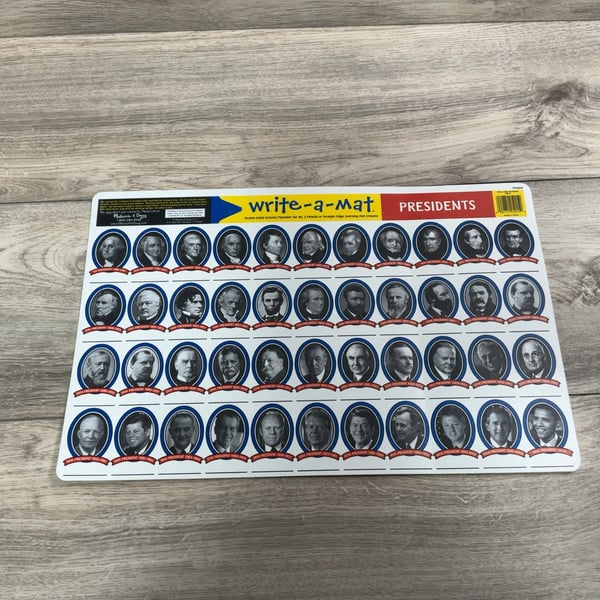 Write - a - Mat Presidents
