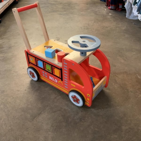 Fire truck Push Toy with Shape Puzzle