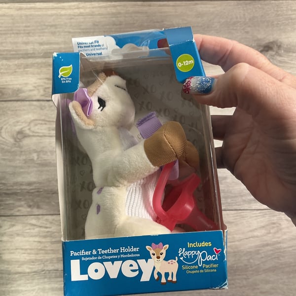Lovey Pacifier Silicone Teether Deer Holder
