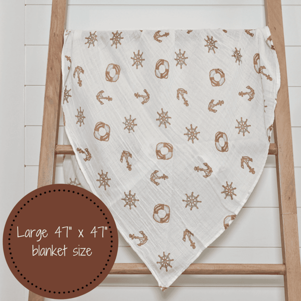 Ships Ahoy Baby Swaddle / Light Blanket