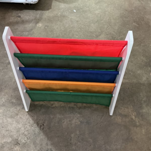 Humble Crew Kids Primary Bookshelf 4 Tier Book Storage, Natural/Primary