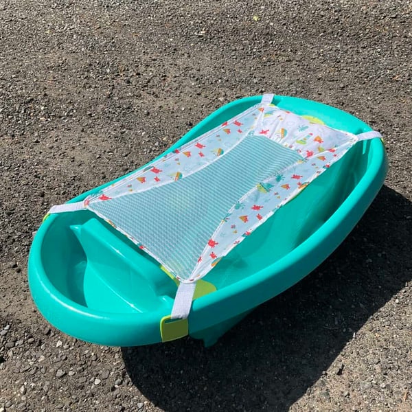 Summer Infant Clean Deluxe Newborn to Toddler Baby Bathtub, 3-in-1 with Removable Sling, Padded Backrest, 0-24 Months, Teal