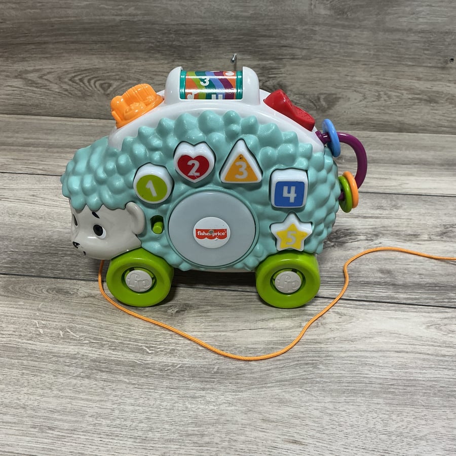 Fisher-Price Linkimals Happy Shapes Hedgehog Baby Learning Pull Toy with Lights & Music