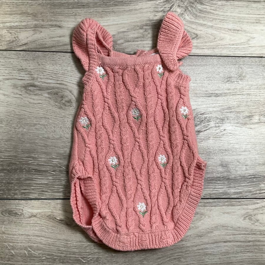 GIRLS - 3/6 Month - Cable Knit Onesie
