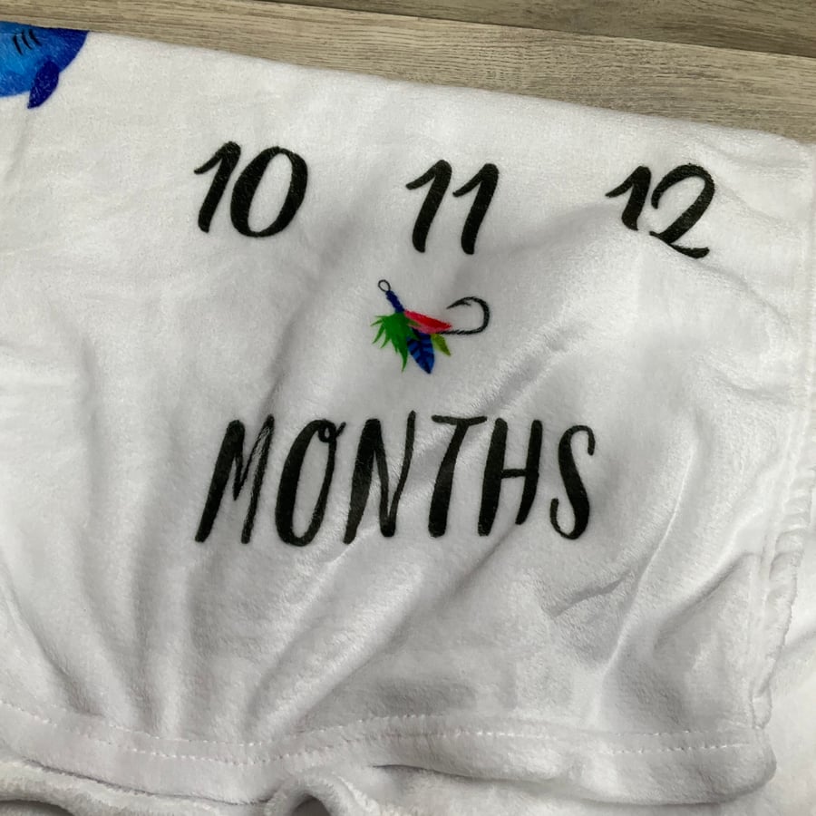 BOYS - Fishing Themed Milestone Blanket