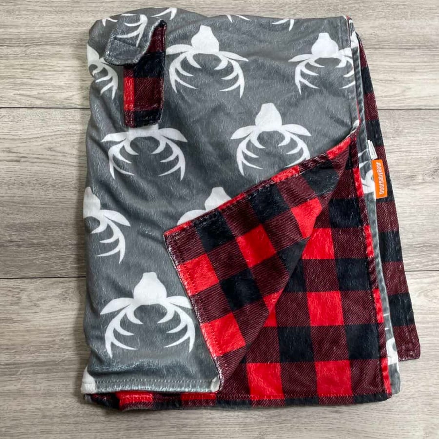Reversible Deer / Buffalo Plaid Theme Car Seat Cover (THICK)