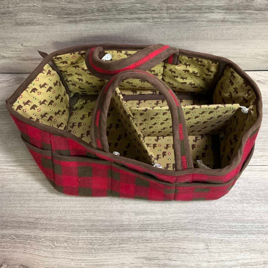 Buffalo Plaid / Bear Diaper Organzier