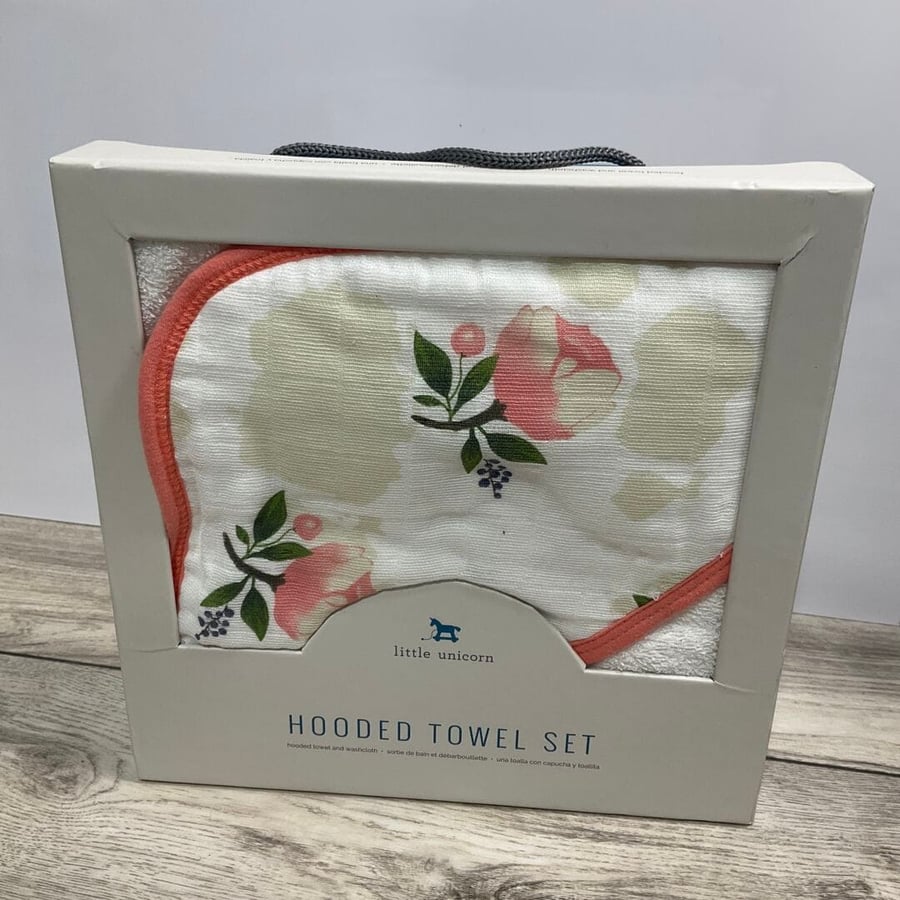 Little Unicorn Infant Hooded Muslin Towel - NEW