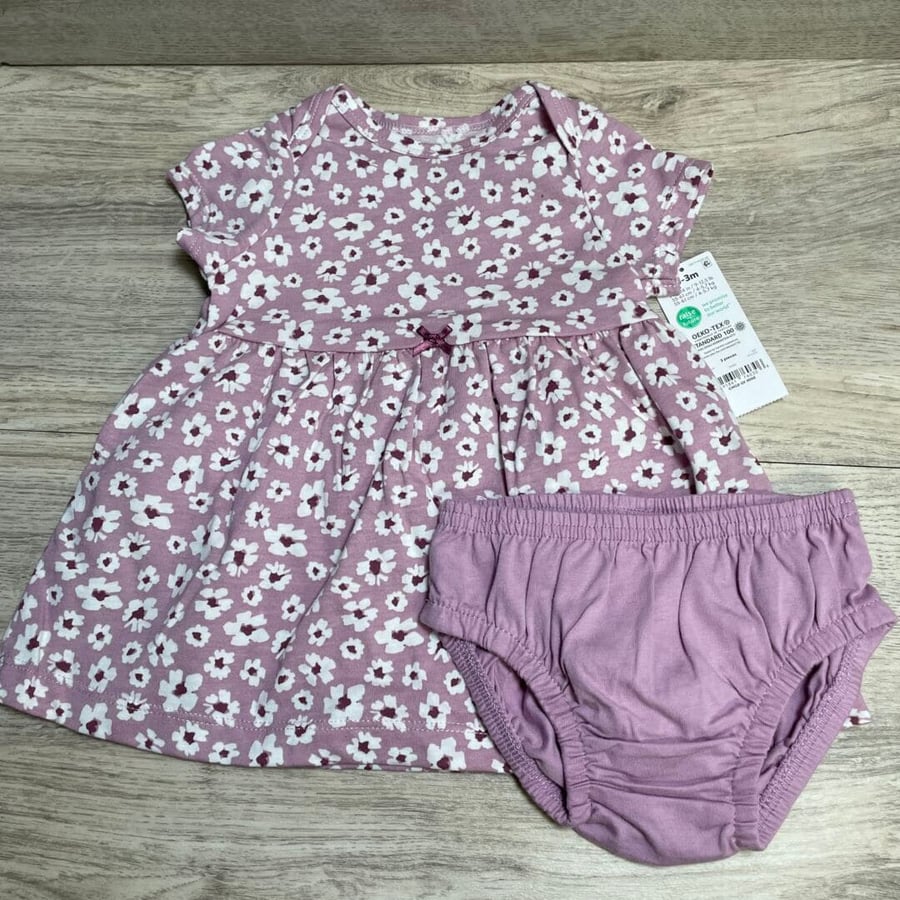 GIRLS - 0/3 Months - Outfit w/ Diaper Cover - NEW