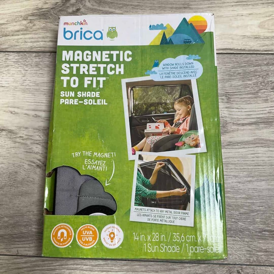 Munchkin® Brica® Magnetic Stretch to Fit™ Sun Shade, Black, 1 Pack