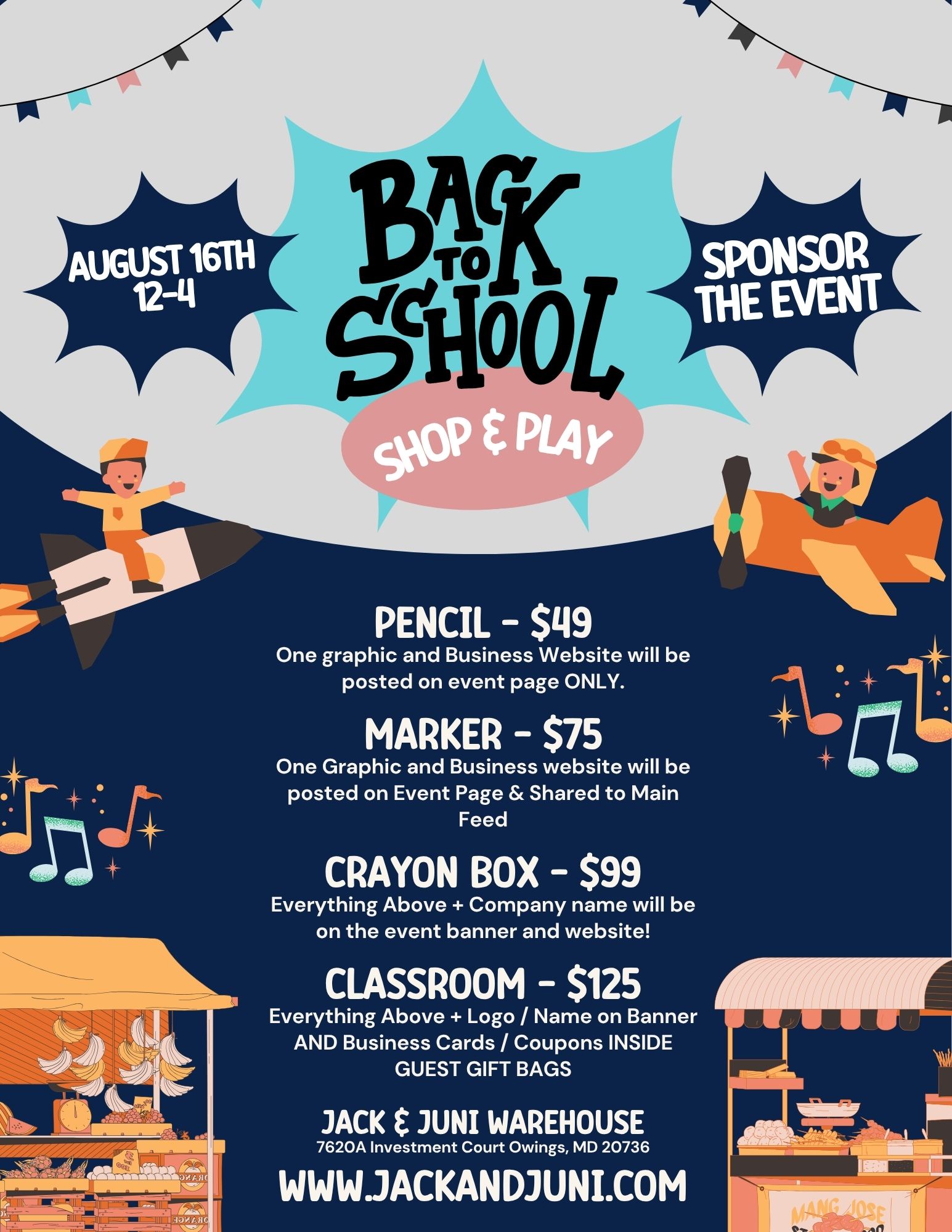 Back to School · Sponsor the Event flyer