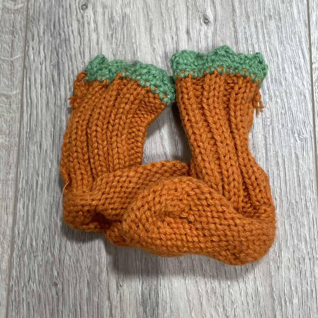 BOYS / GIRLS - 0/6 Months - Pumpkin Booties