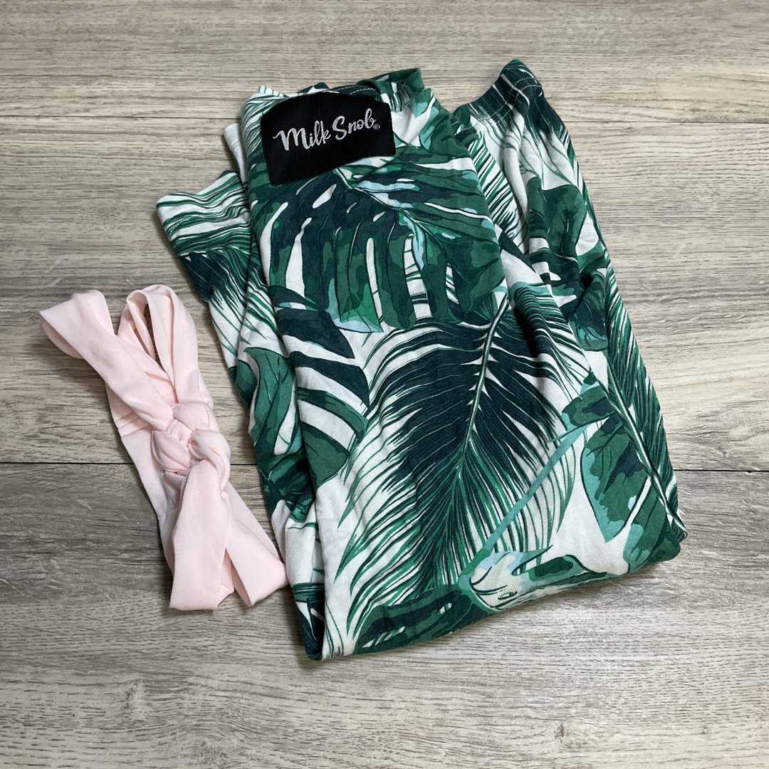 Tropical Car Seat Cover / Nursing Cover + Bow Headband