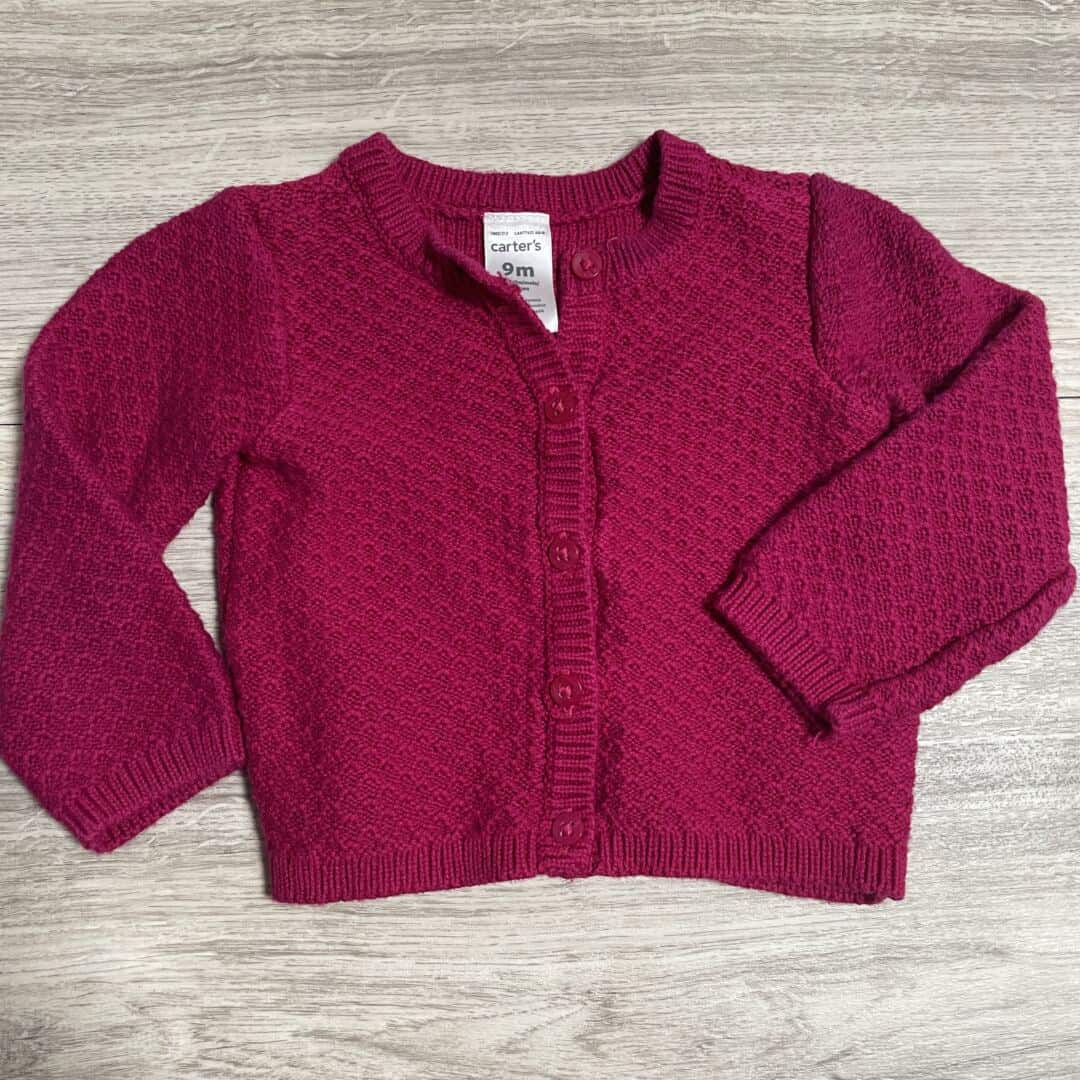 GIRLS - 9 Months - Waffle Knit Cardigan