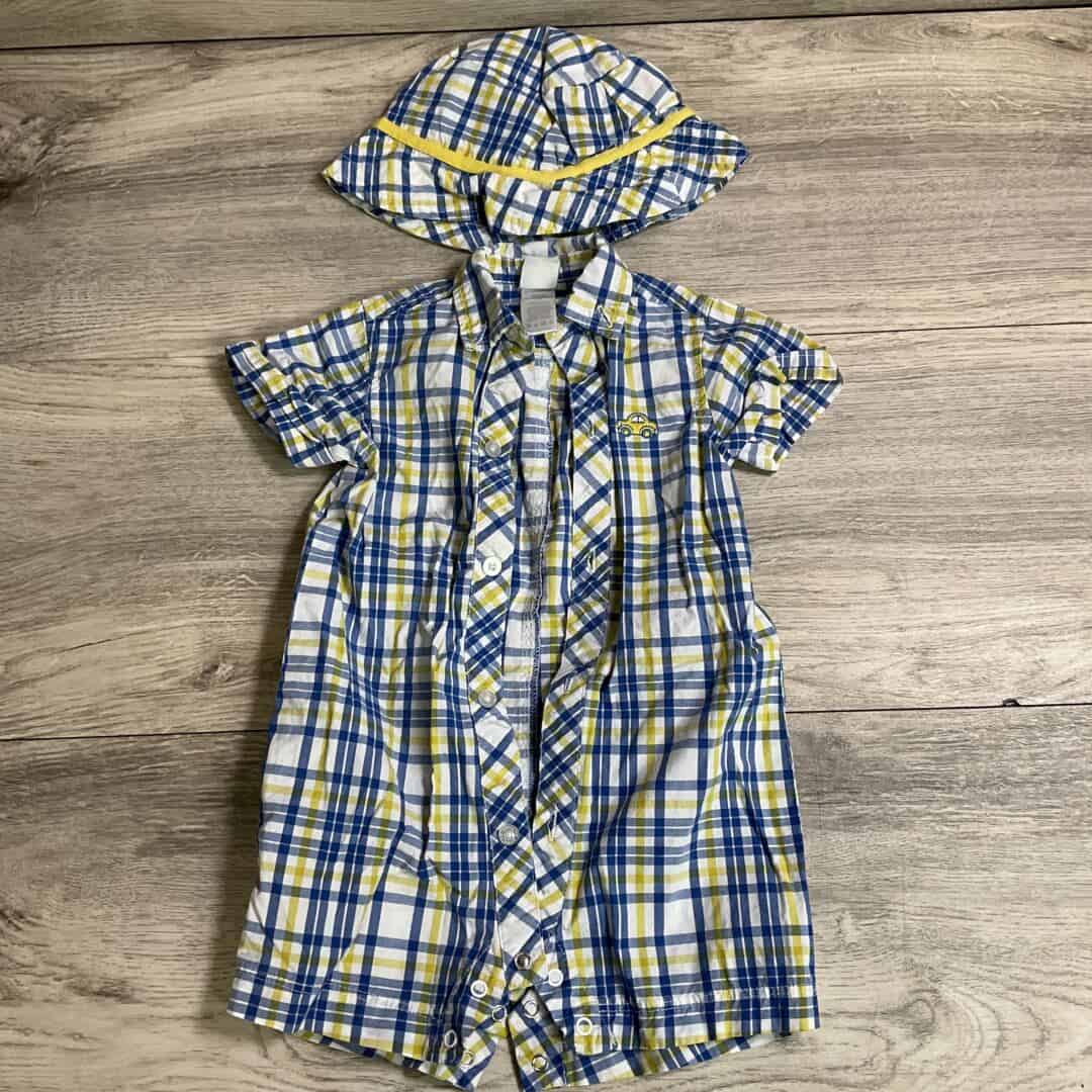 BOYS - 9 Months - Romper w/ Bucket Hat