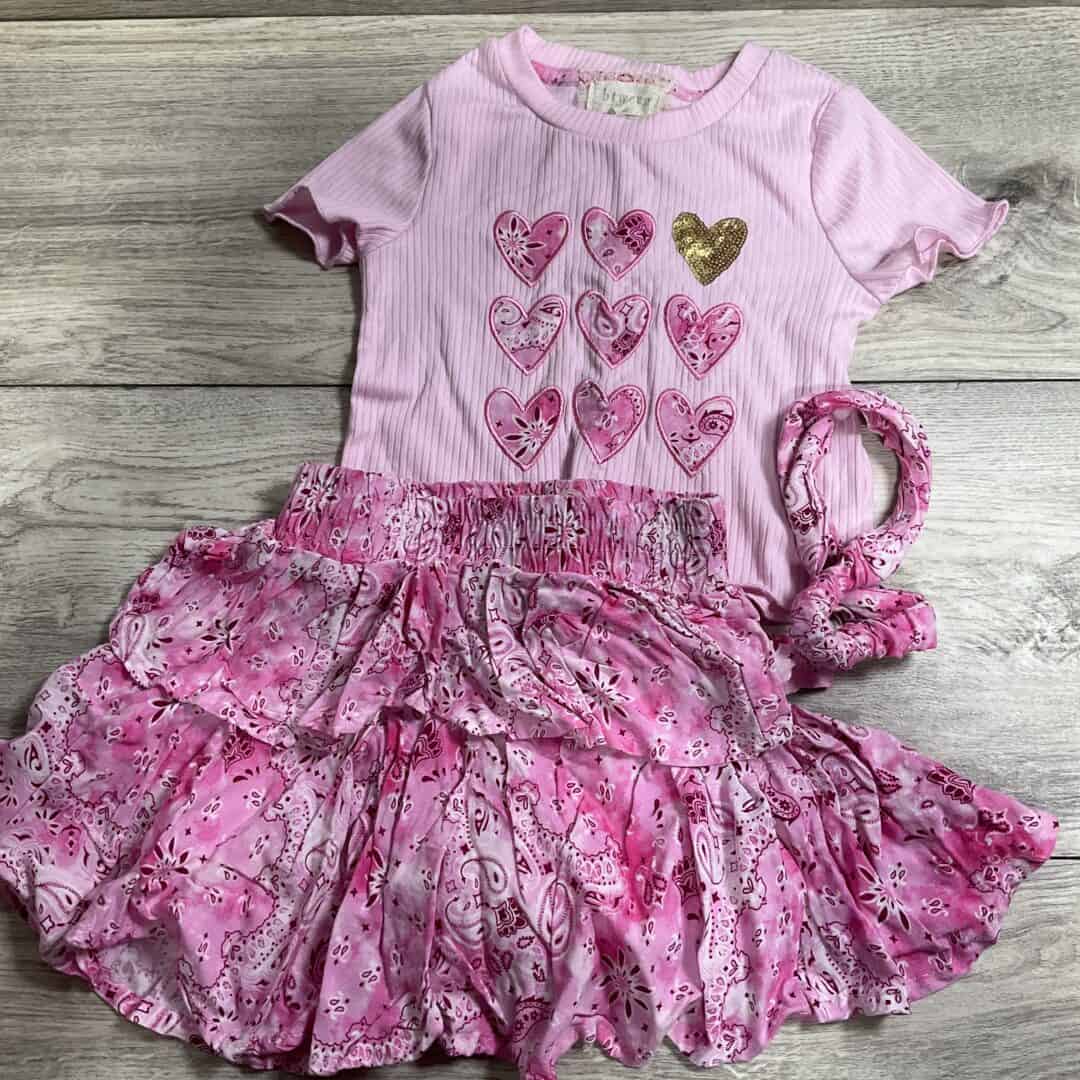 GIRLS - 3T - Outfit (Shit, Skirt & Headband)