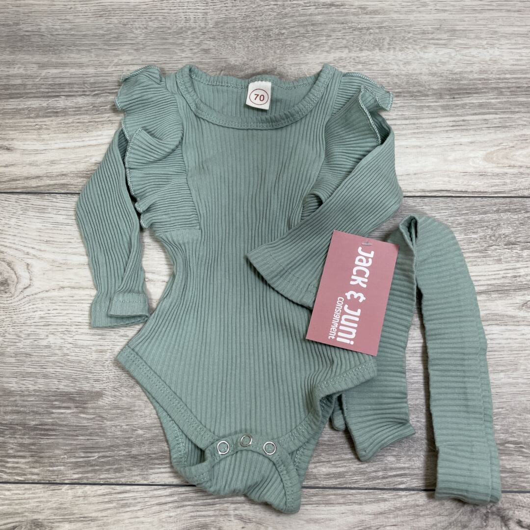 GIRLS - 0/3 Months - Outfit Onesie w/ Bow