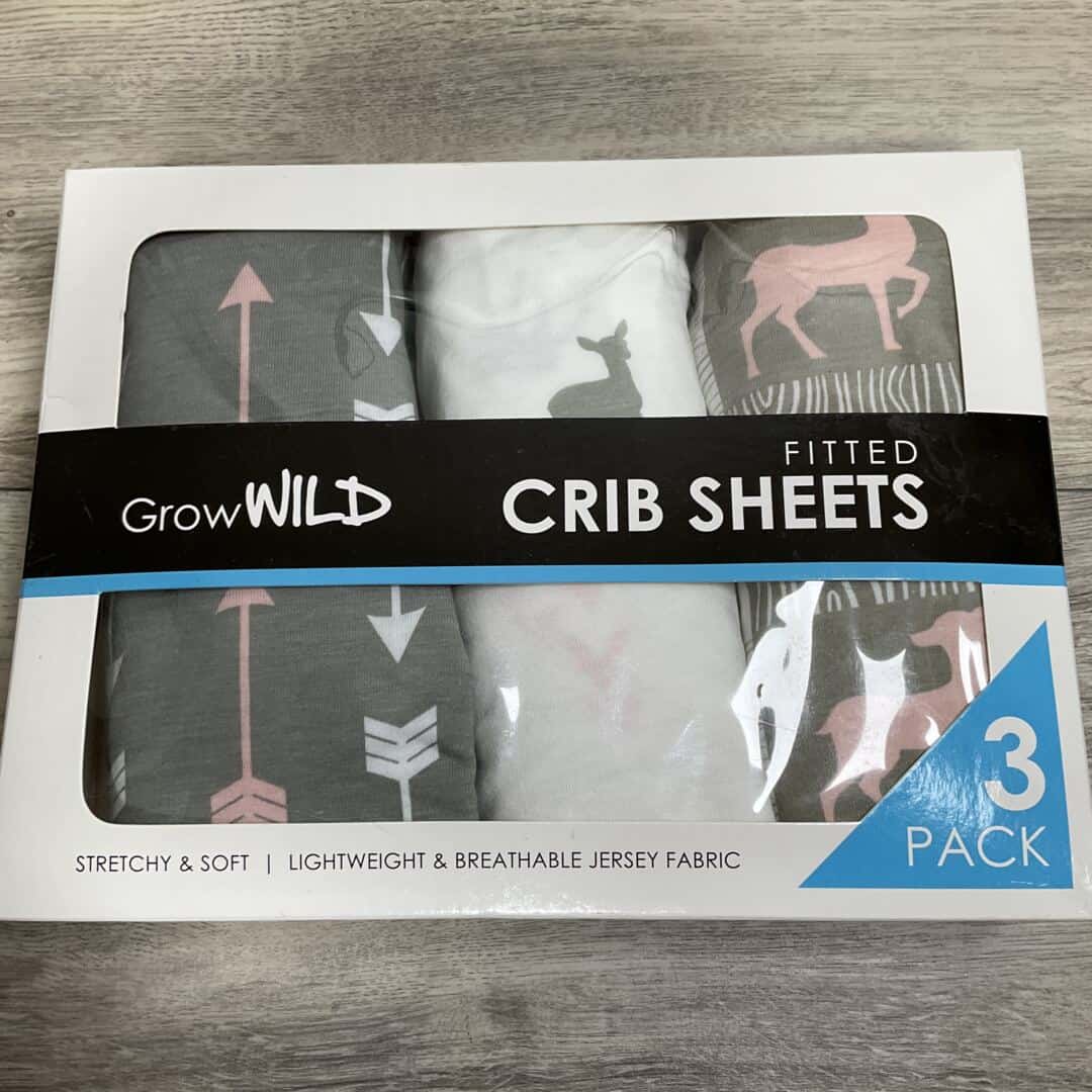 Grow Wild 3 Pack Crib Sheets, Deer / Arrows - NEW