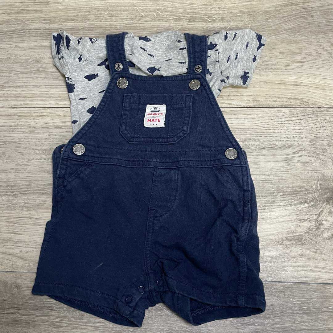BOYS - 6 Months - Overalls & 1/2 Shirt