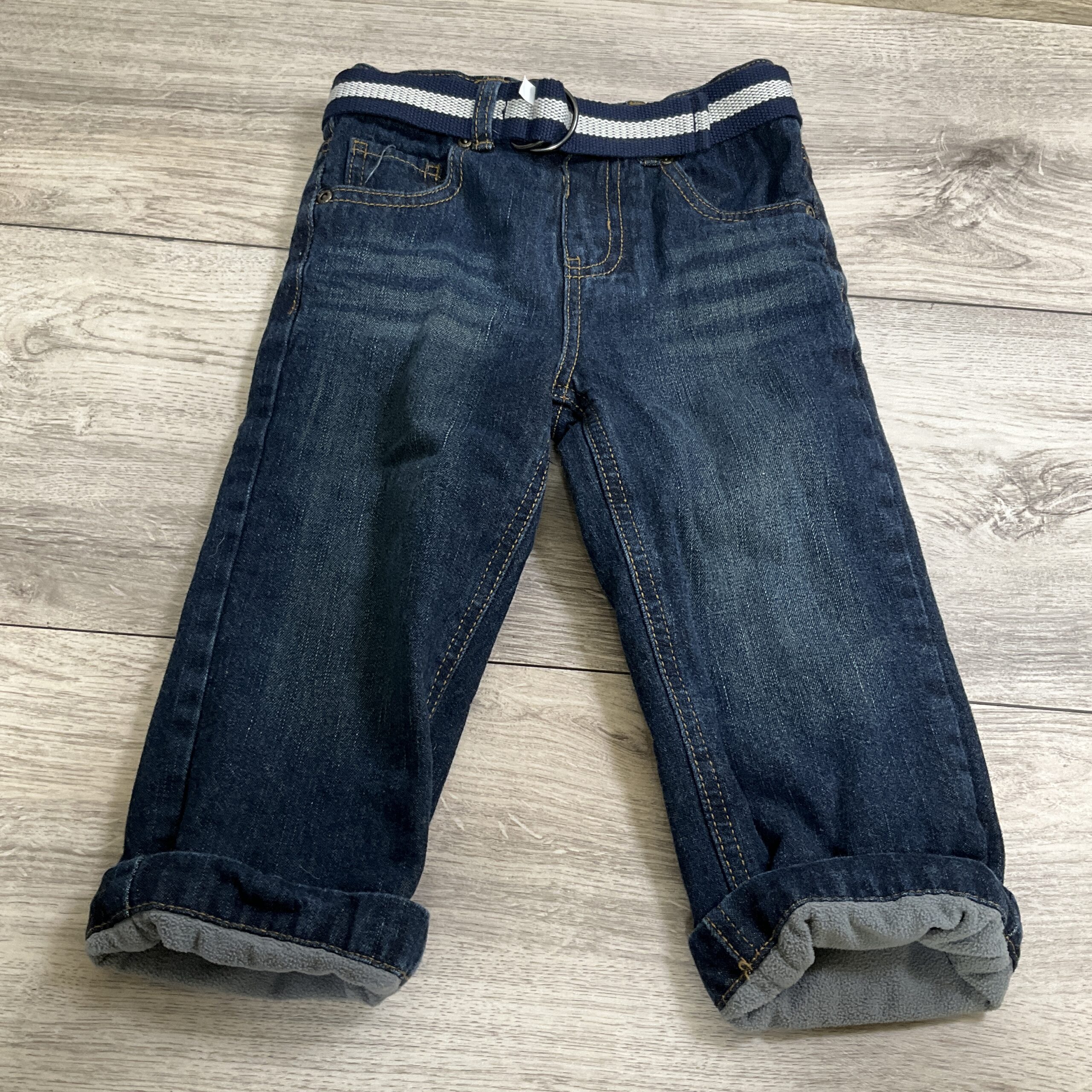 BOYS - 24 Month - Fleece Lined Jeans with Belt