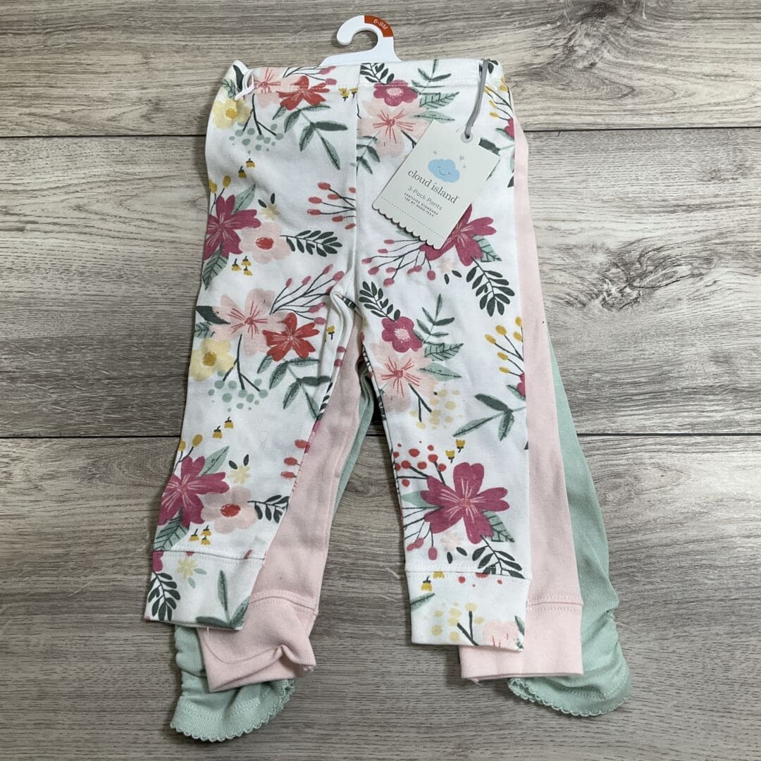 GIRLS - 6/9 Month - New 3 Pack Pants