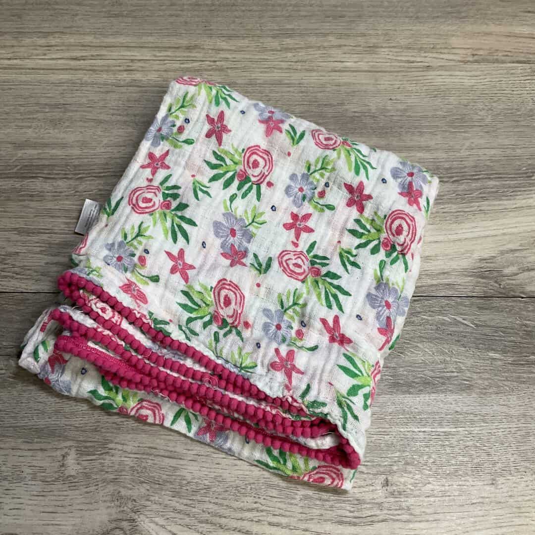 Pink Floral Muslin Swaddle