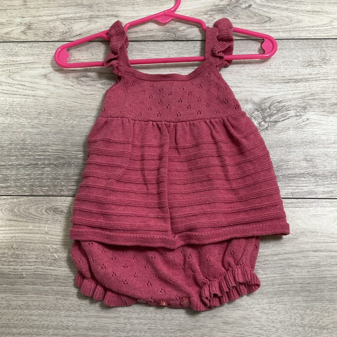 GIRLS - 0/3 Months - Cable Knit Outfit Onesie