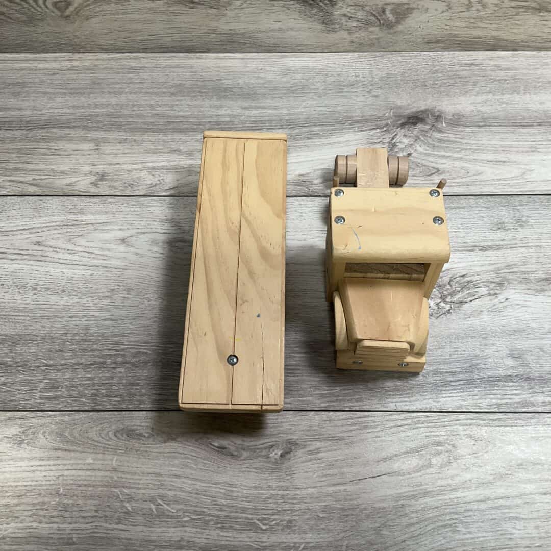 Wooden Vintage Toy Tractor Trailer