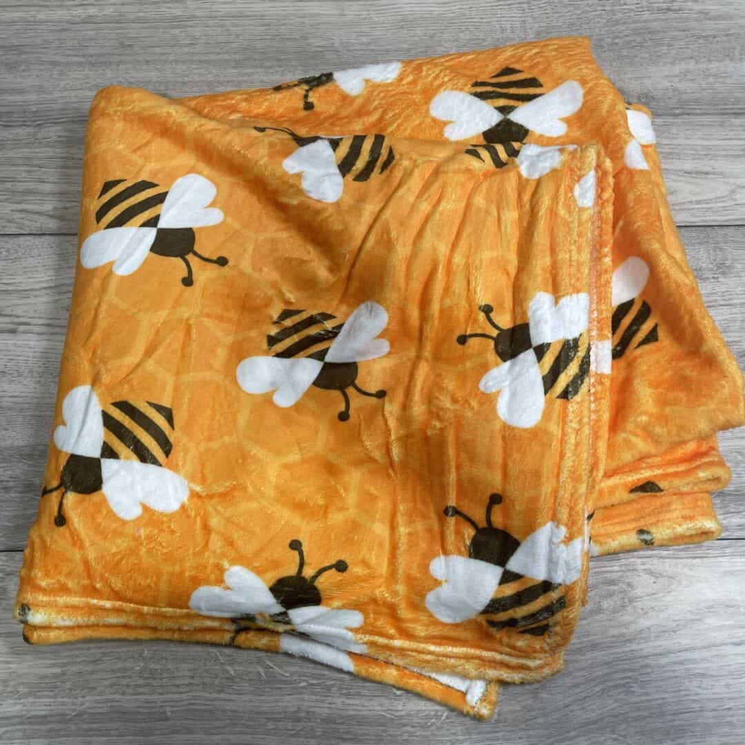 Oversized Child Size Fuzzy Bumblebee Blanket