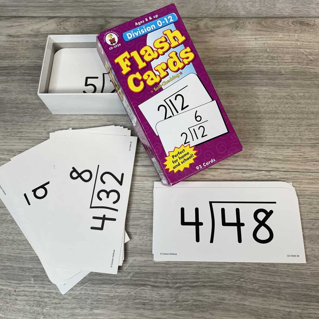 Long Division Flash Cards