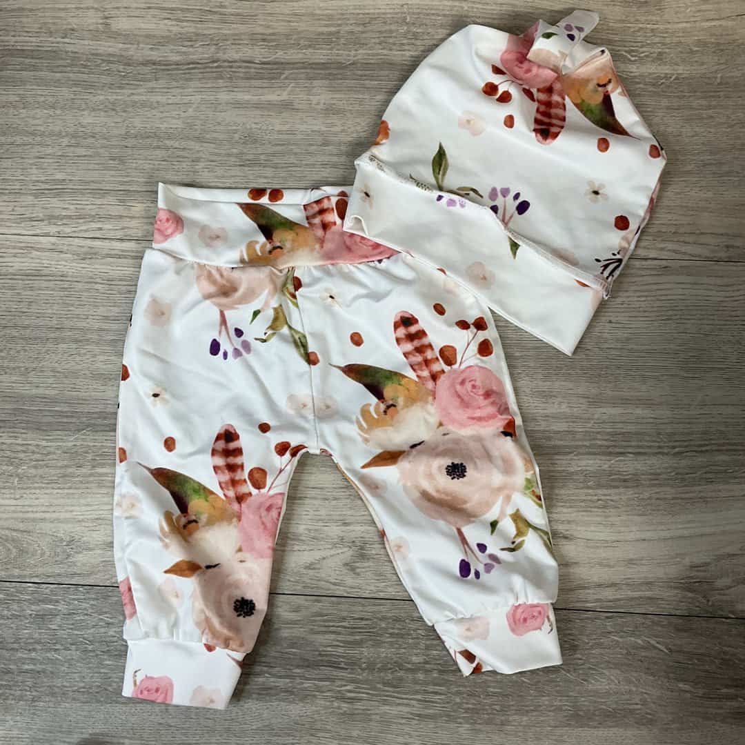 GIRLS - 3/6 Months - Hat & Pant Set